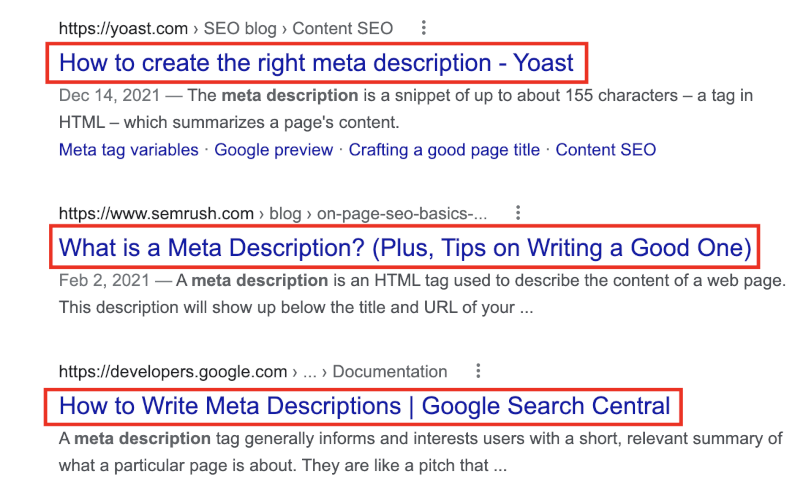 Changes in Title Tags