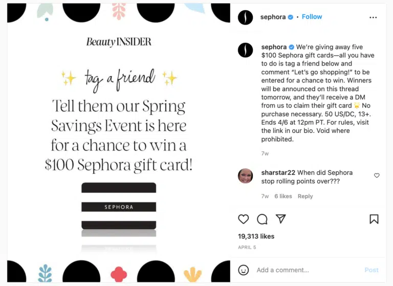 Giveaways and lotteries