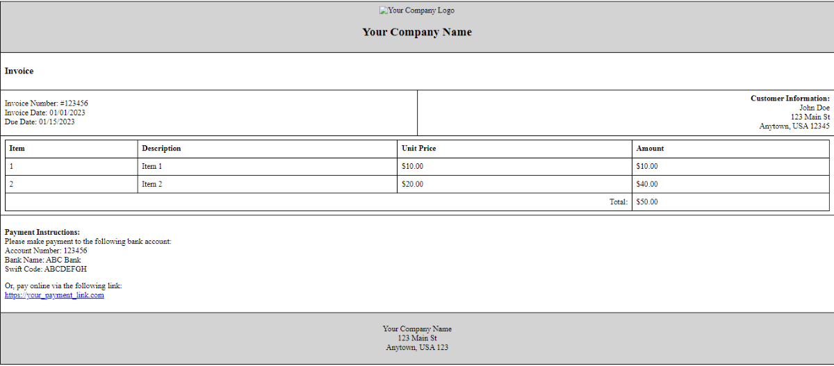 Email example