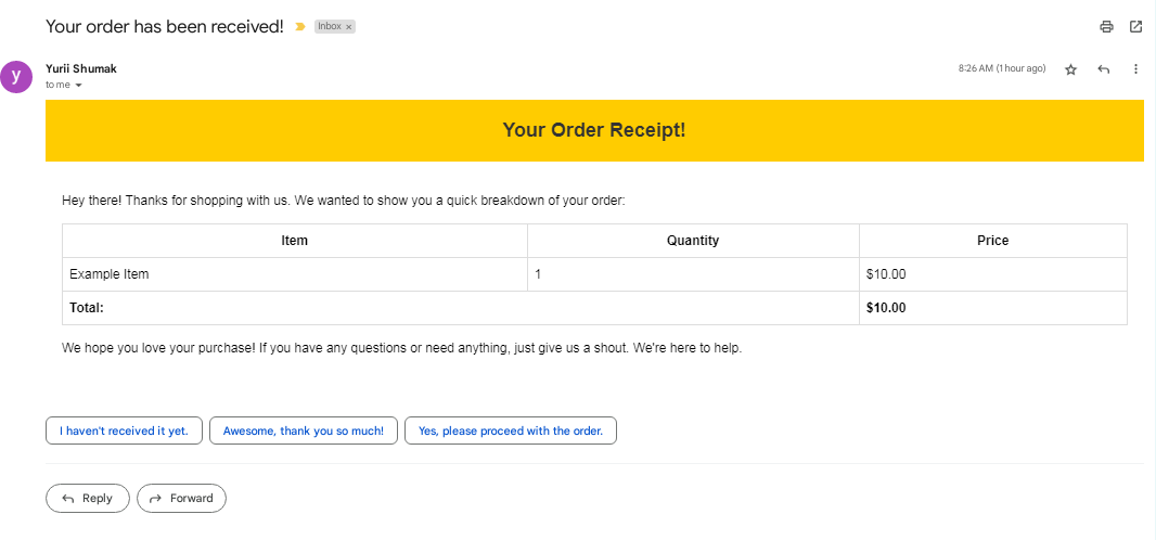 Email example
