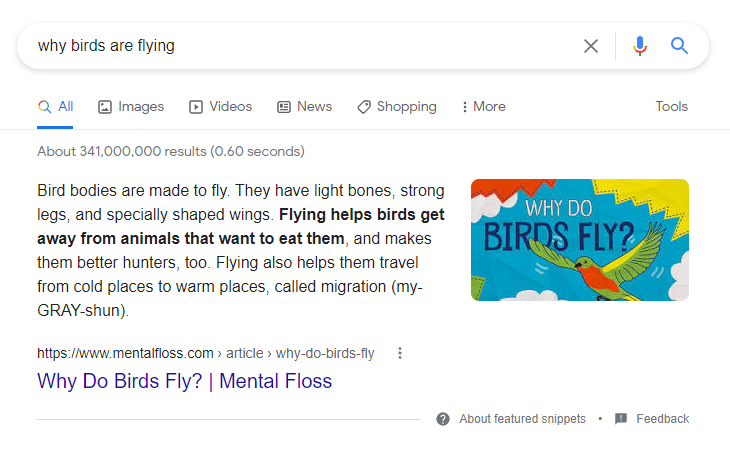 Featured Snippet - Definition