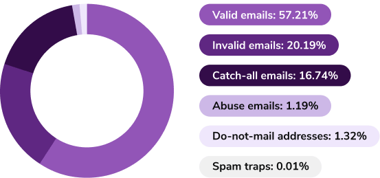 Graph shows the decline of email address validity over one year period