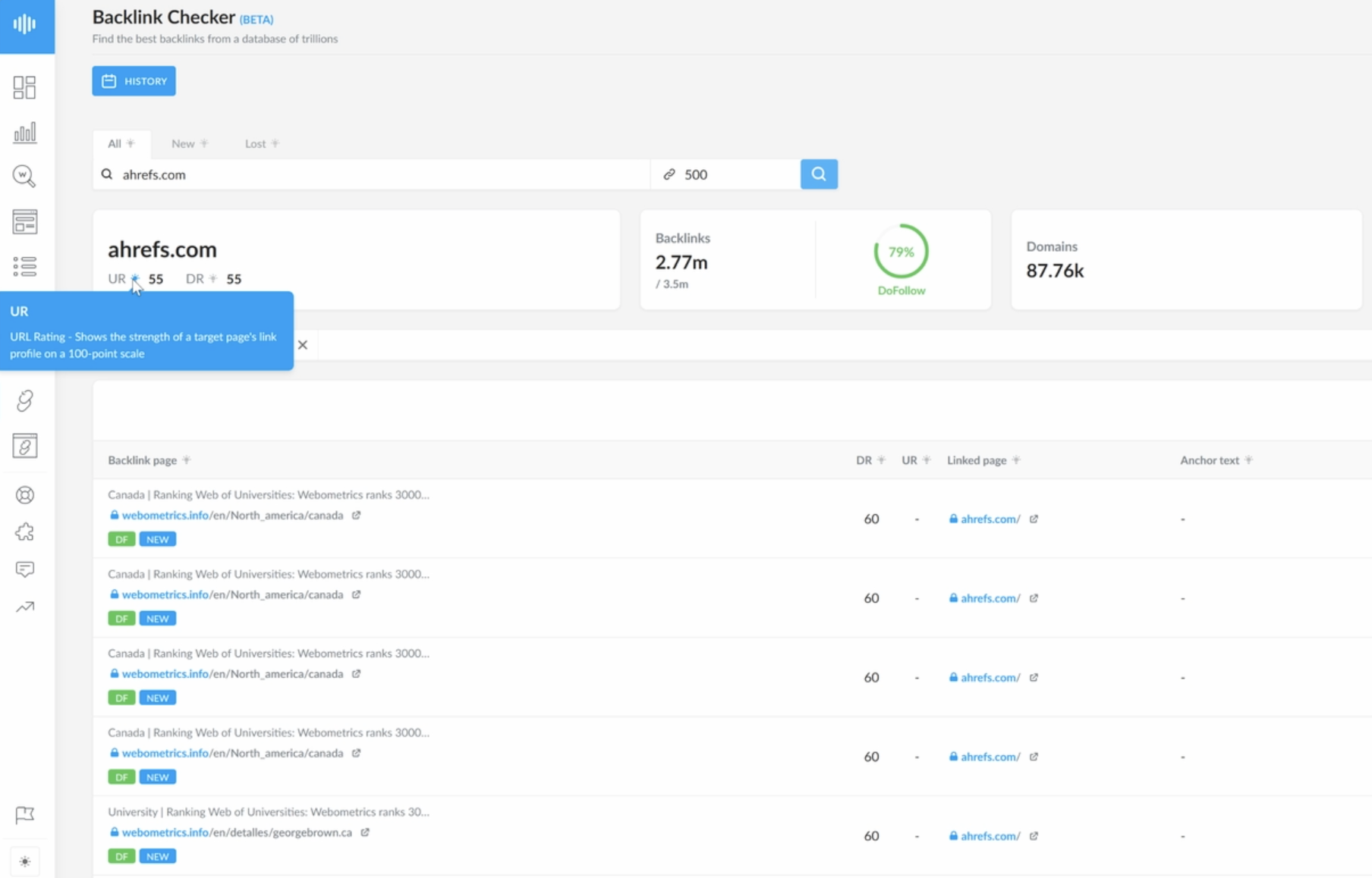 ranktracker backlink checker